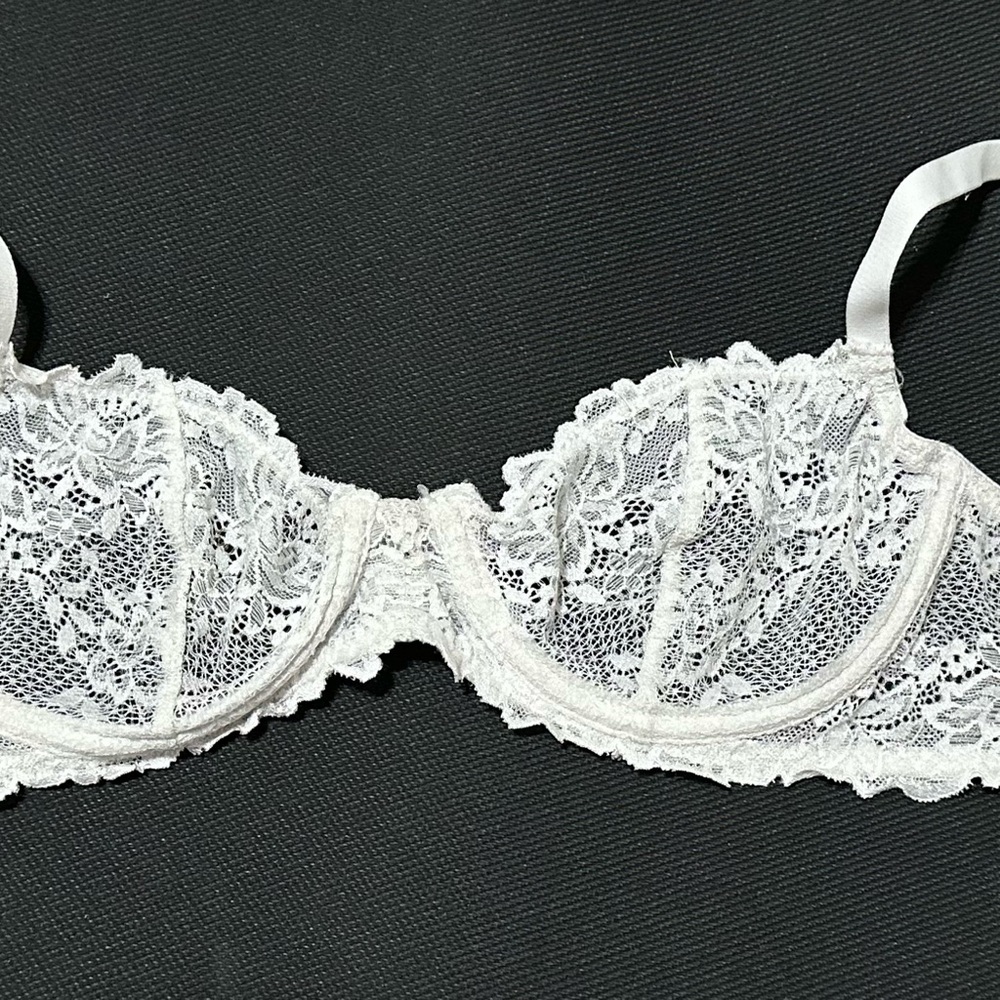 Natori Heavenly Underwire 32B Balconette Lace Bra, White